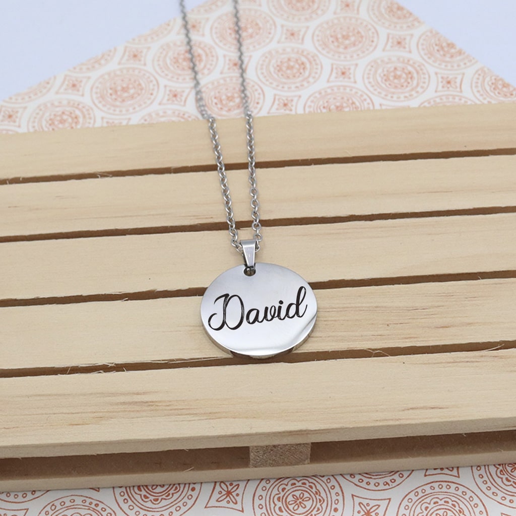 Collar Medalla acero 20mm Acero grabado cuentas creativas